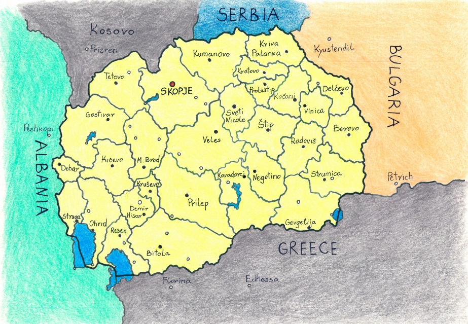 Македонски език, Северна Македония карта