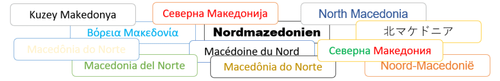 Nordmazedonien in verschiedenen Sprachen